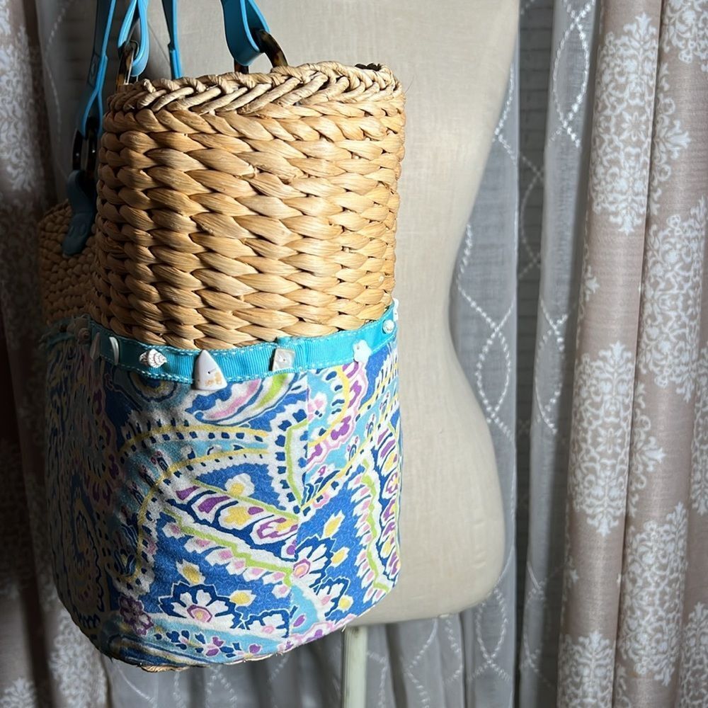 Vera Bradley Straw Beach Bag Tote in EUC - Picture 7 of 10